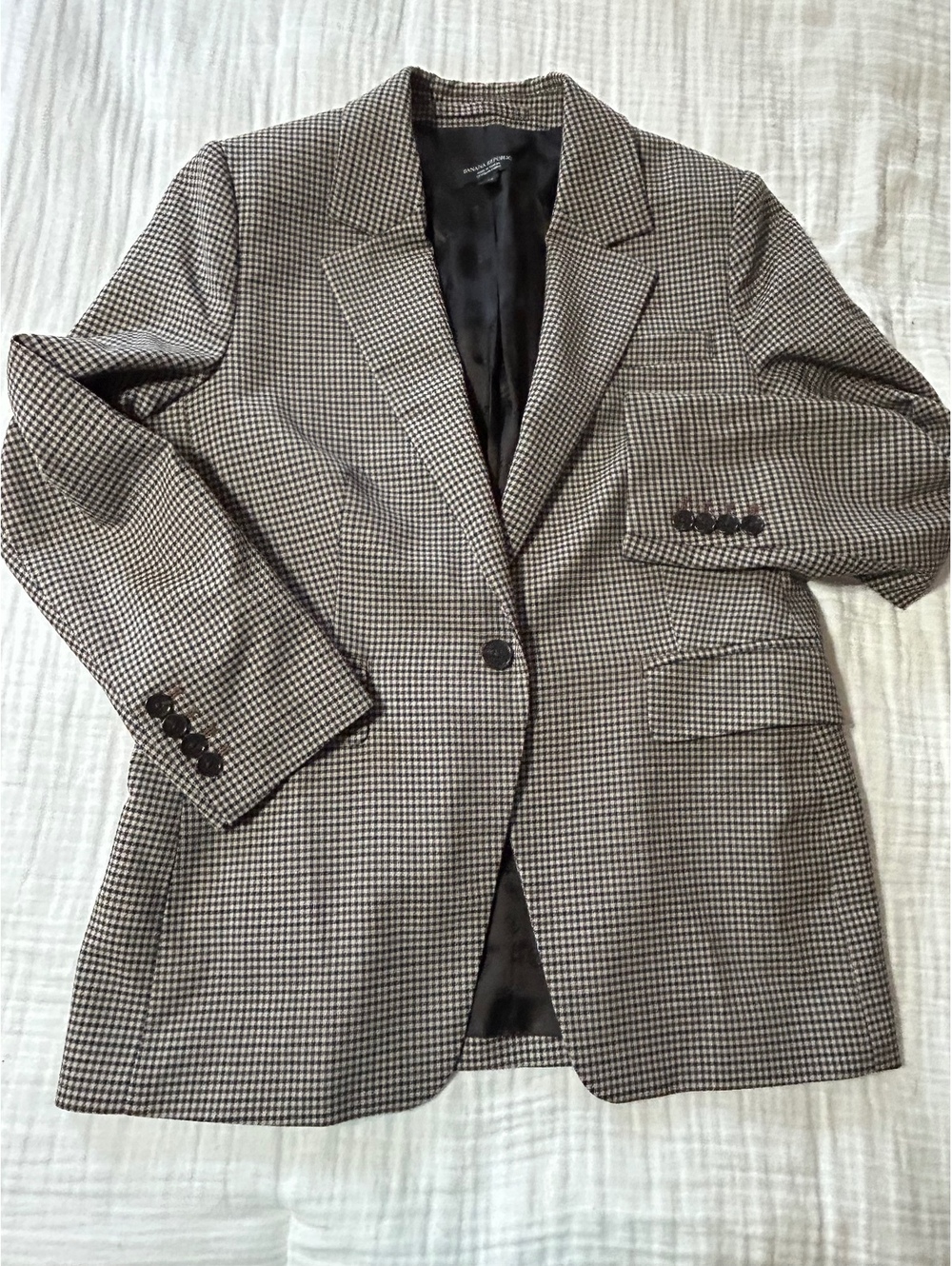 Banana Republic Italian Wool Houndstooth Blazer